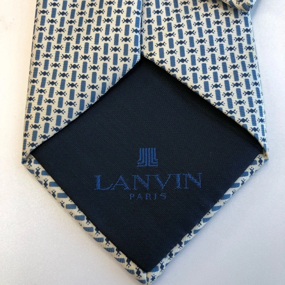 Lanvin blue silk tie